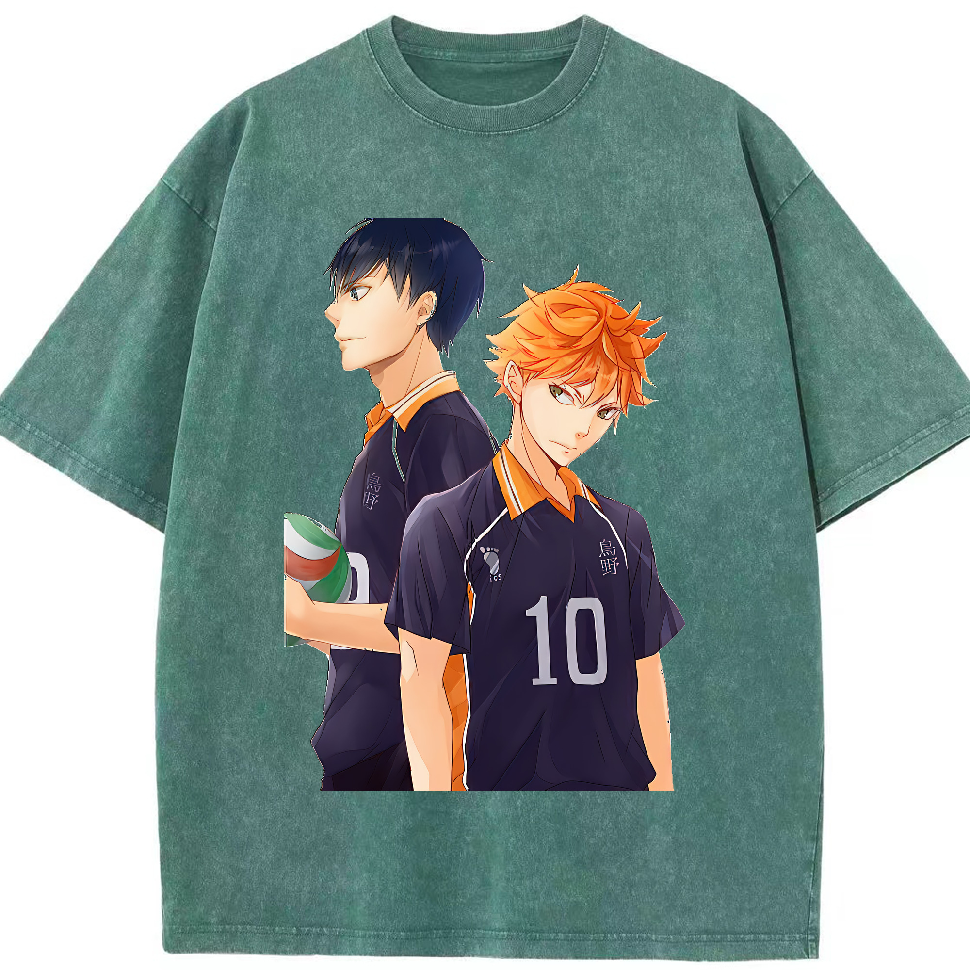 （画像用） ハイキュー!! Haikyu!! 綿100% ヴィンテージ風 半袖Tシャツ（フロントプリント）